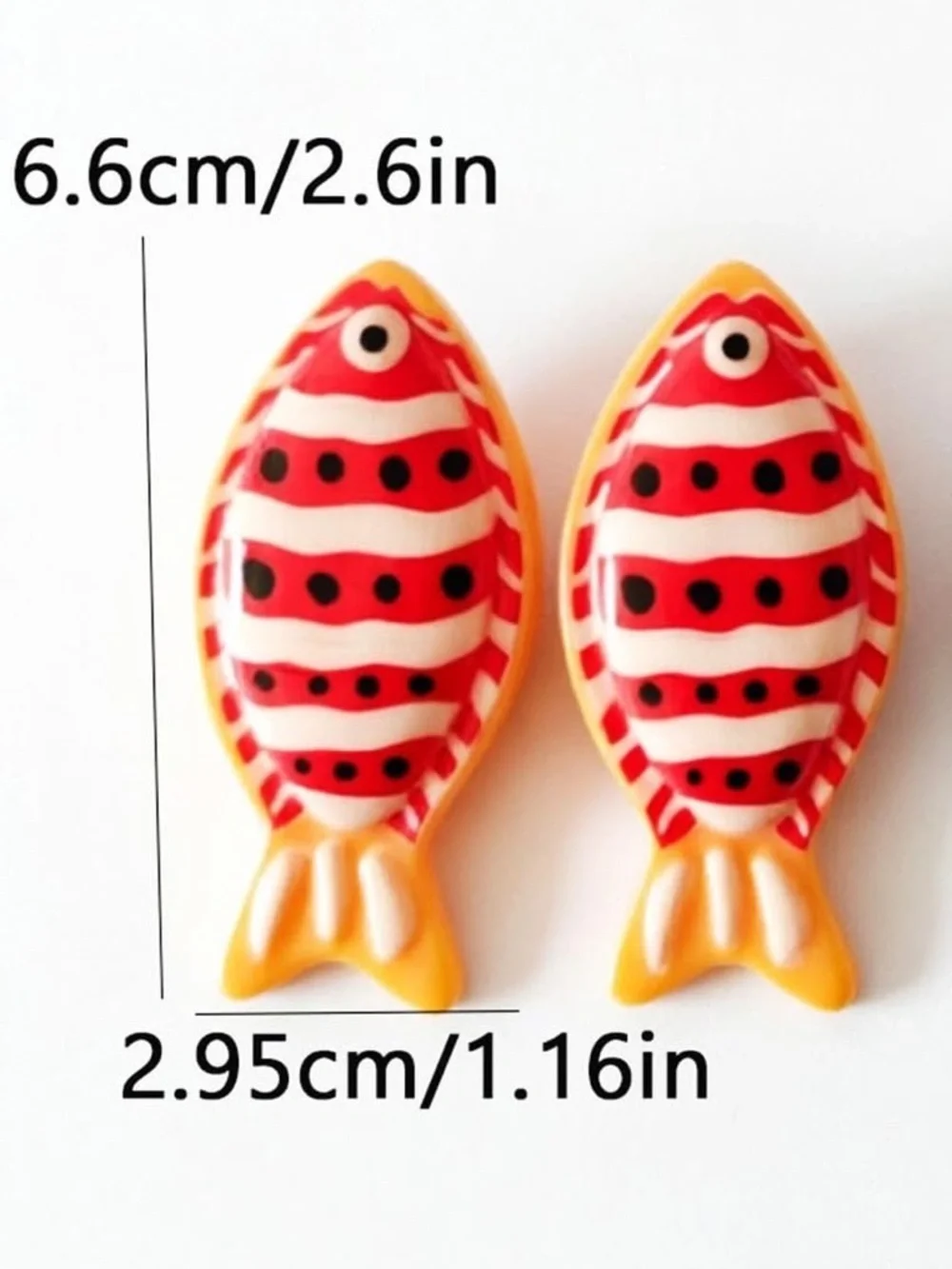 Anthropologie Red & Yellow Fish Drop Earrings